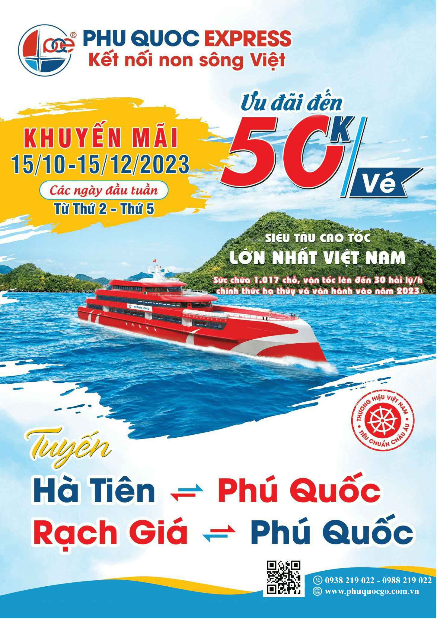 Giảm giá vé tàu Phú Quốc